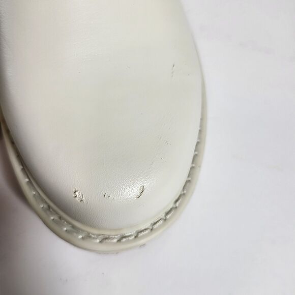 Calvin Klein Samica Lace-Up Quilted Lug Sole Combat Booties Ivory 9M MSRP $189 - Picture 5 of 9